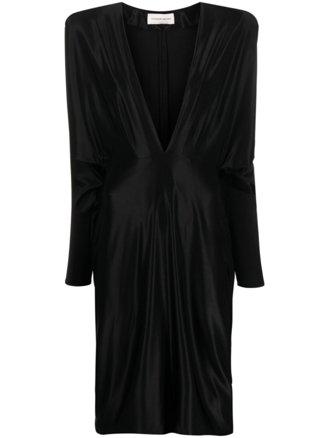 

Платье с V-образным вырезом и длинными рукавами Alexandre Vauthier, черный