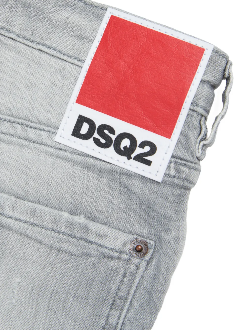 Джинсы с пятью карманами и нашивкой-логотипом Dsquared2 Kids, серый — фото 3