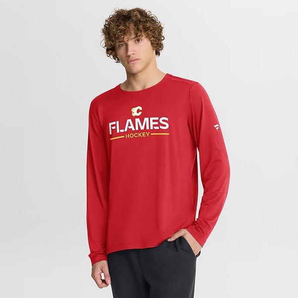 

Мужская красная футболка calgary flames authentic pro rink tech с длинным рукавом Fanatics