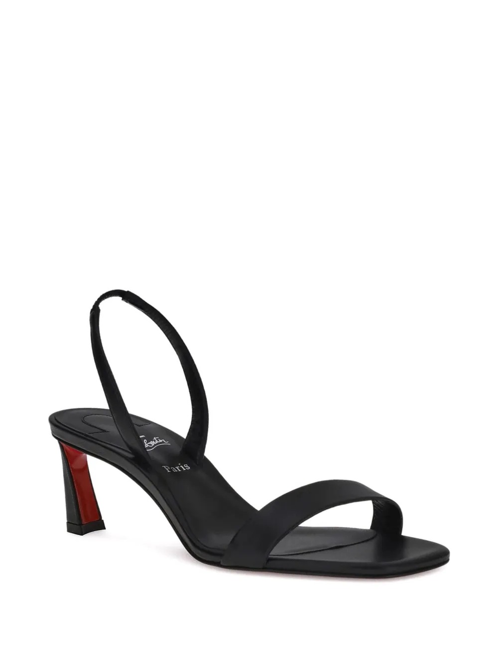 55-миллиметровые кожаные сандалии с открытой пяткой Christian Louboutin, черный — фото 2