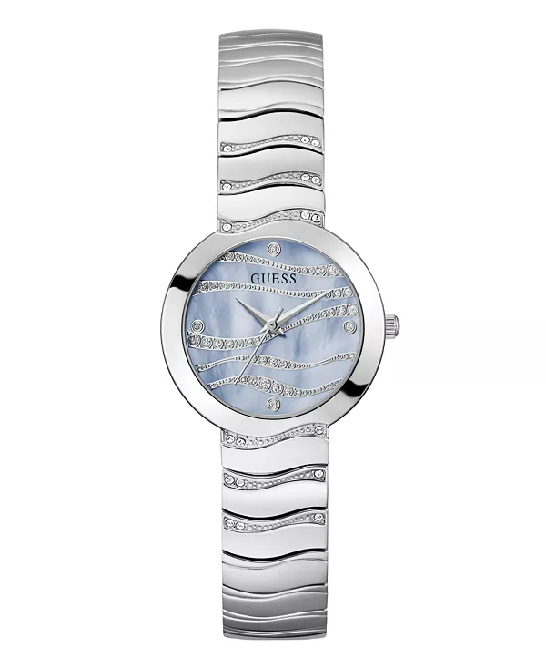 

Женские аналоговые часы из серебристой стали, 30 мм Guess, silver-tone