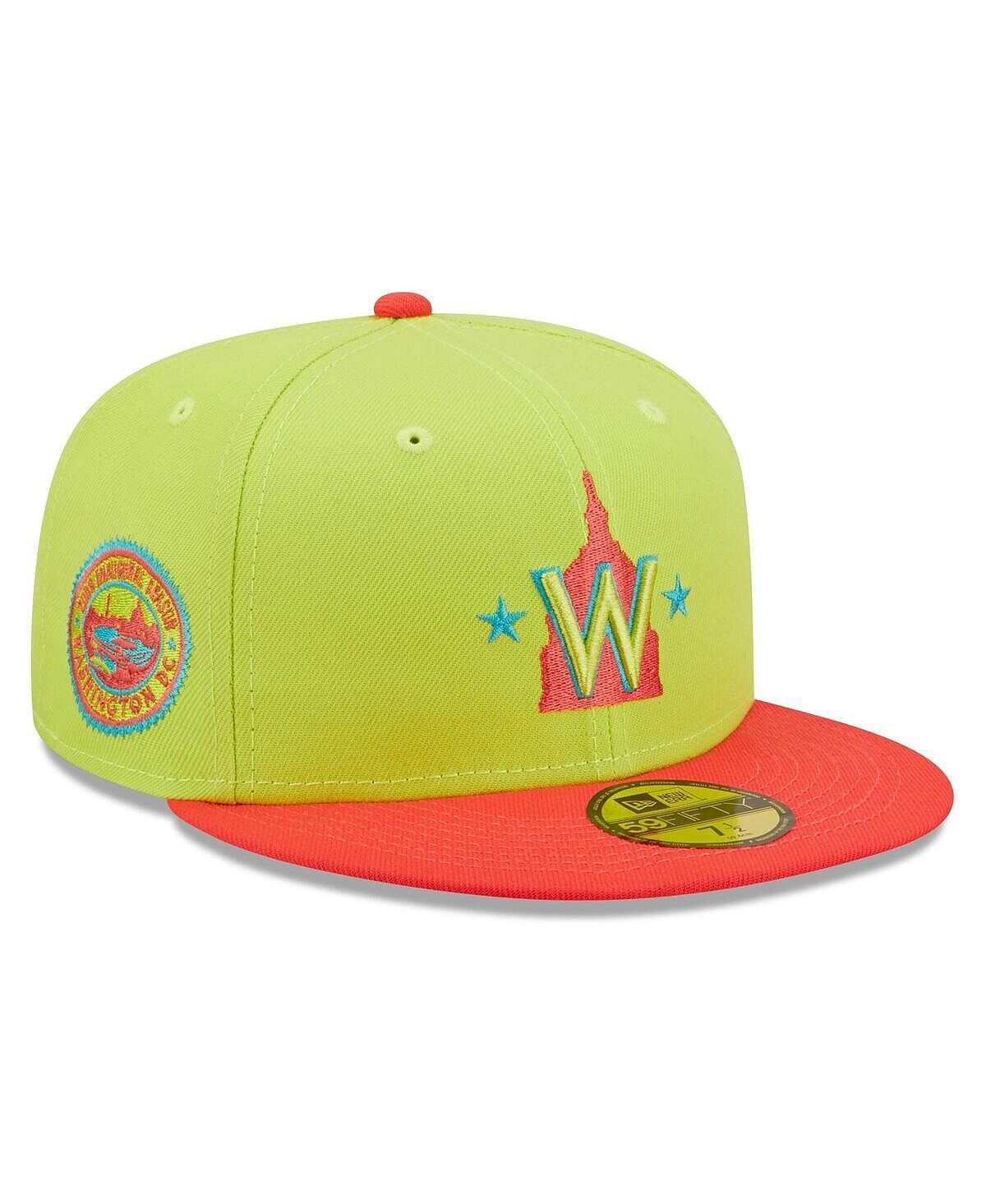 

Мужская зеленая и красная шляпа Washington Nationals первого сезона 2008 Cyber ​​Highlighter 59FIFTY. New Era
