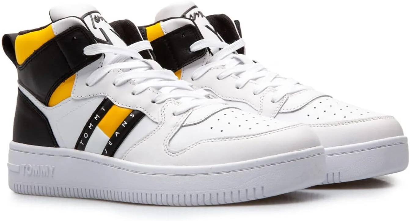Мужские ретро-кроссовки Tommy Jeans Basket Mid Cut Tommy Hilfiger, белый — фото 3
