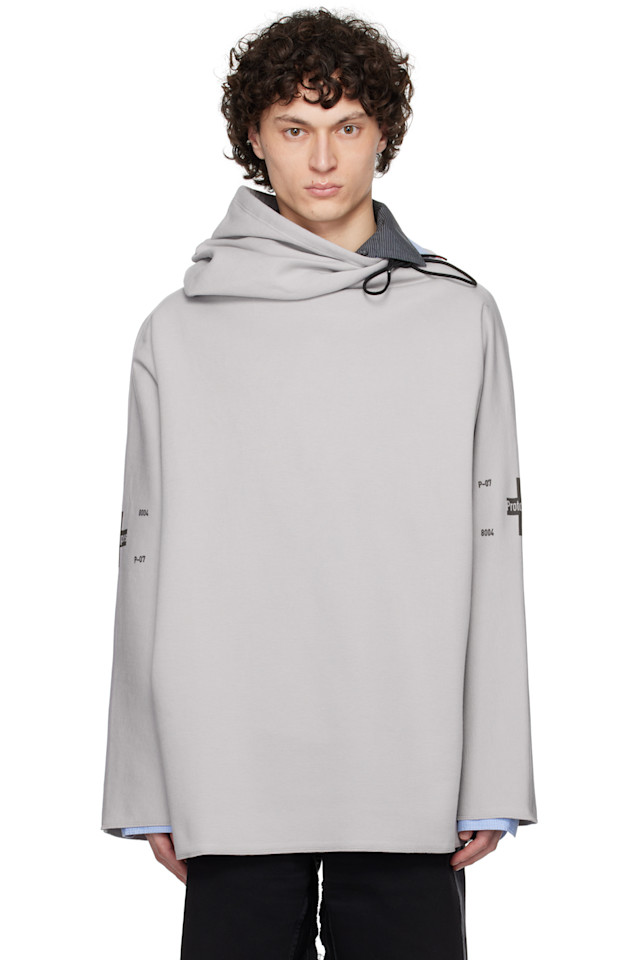 

Худи с вафельной вязкой Twisted Prototypes, серый