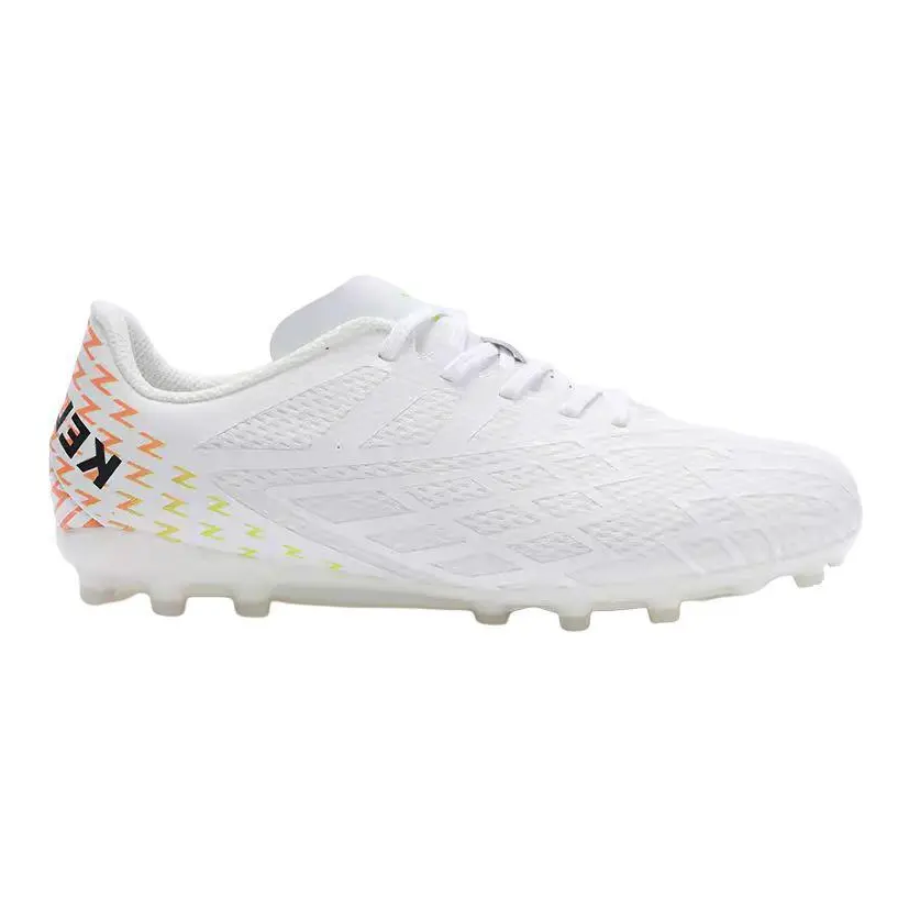 Скользоустойчивые износостойкие низкие детские футбольные бутсы white green kids KELME, белый Neon зеленый — фото 3