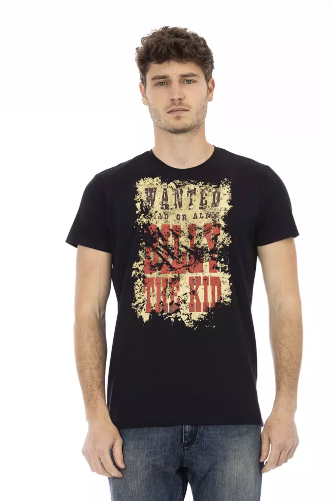 

Черная хлопковая мужская футболка Trussardi