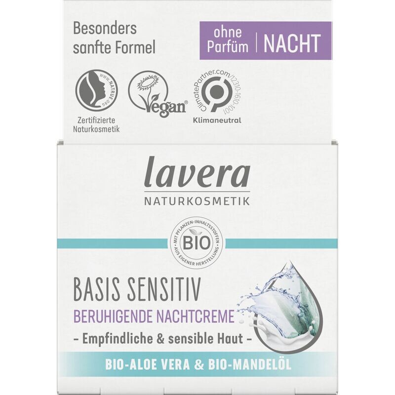 

Успокаивающий ночной крем для чувствительной кожи lavera, 50 ml