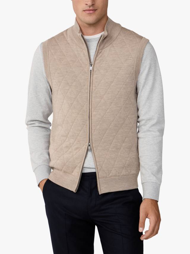 

Квилтованная безрукавка из мериносовой шерсти Hackett London, Malt Beige