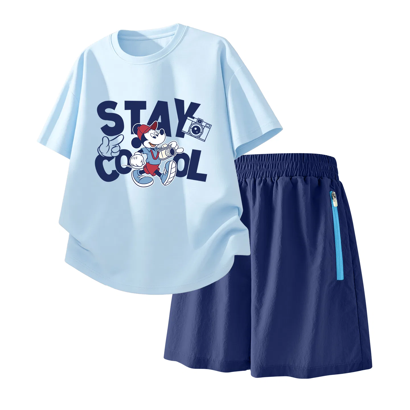 Детский спортивный костюм Casual Sportswear 2 Piece Set Disney, Di Videography Sky Blue+Solid Color Mint Green