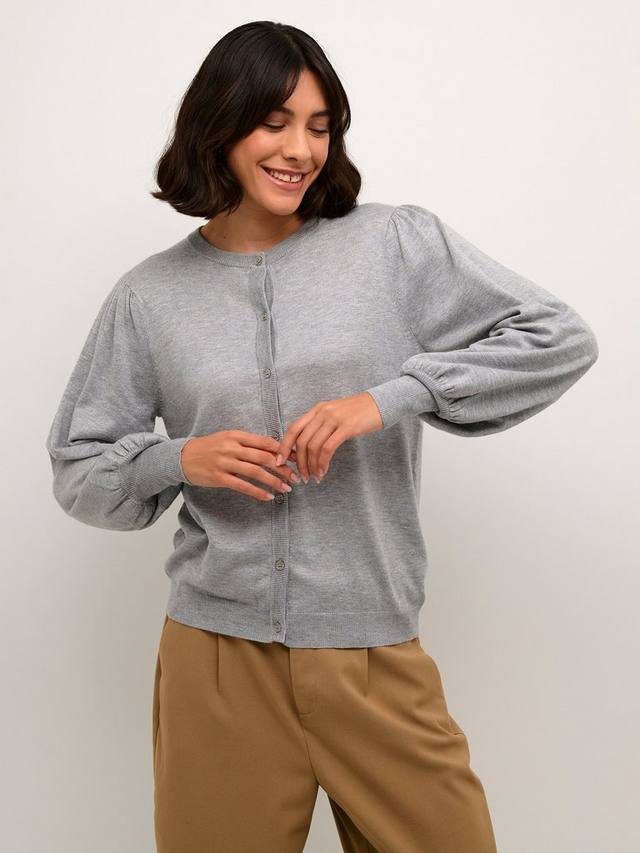 

Кардиган с пышными рукавами от lizza KAFFE, цвет Light Grey Melange