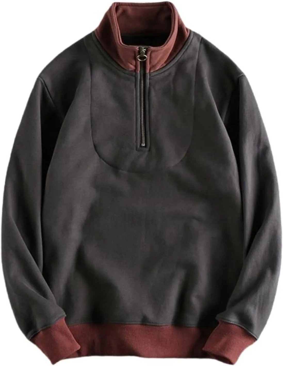 

Мужской свитер с контрастными цветами и воротником стойкой FXVZVFES