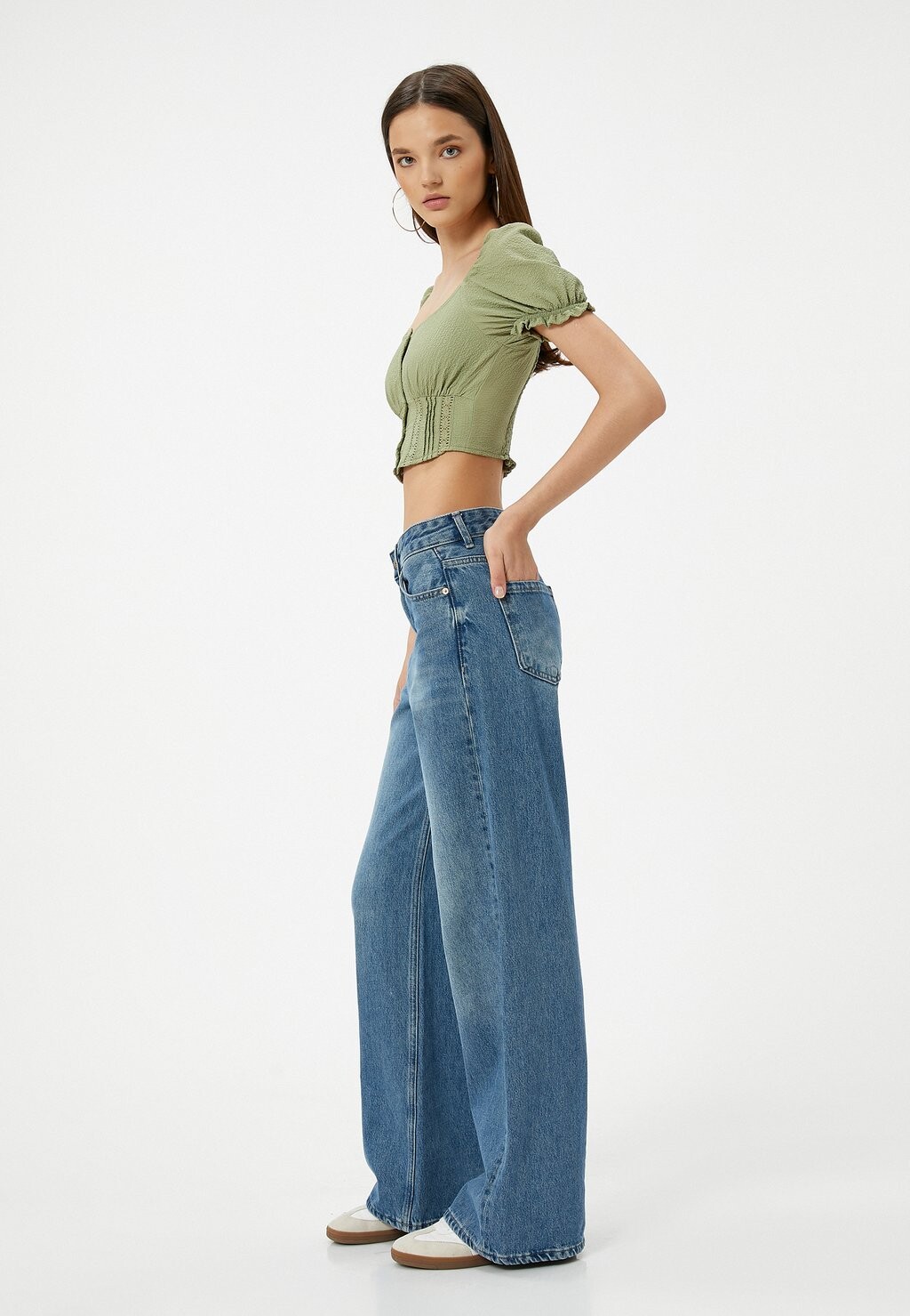 

Блуза CROP DETAIL Koton, зеленый