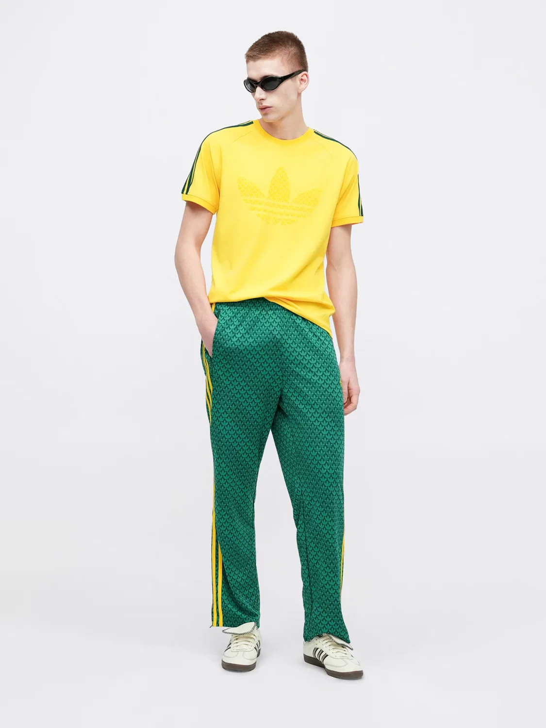 Брюки Adidas Originals свободного кроя FIREBIRD зеленого и темно-зеленого цвета — фото 4