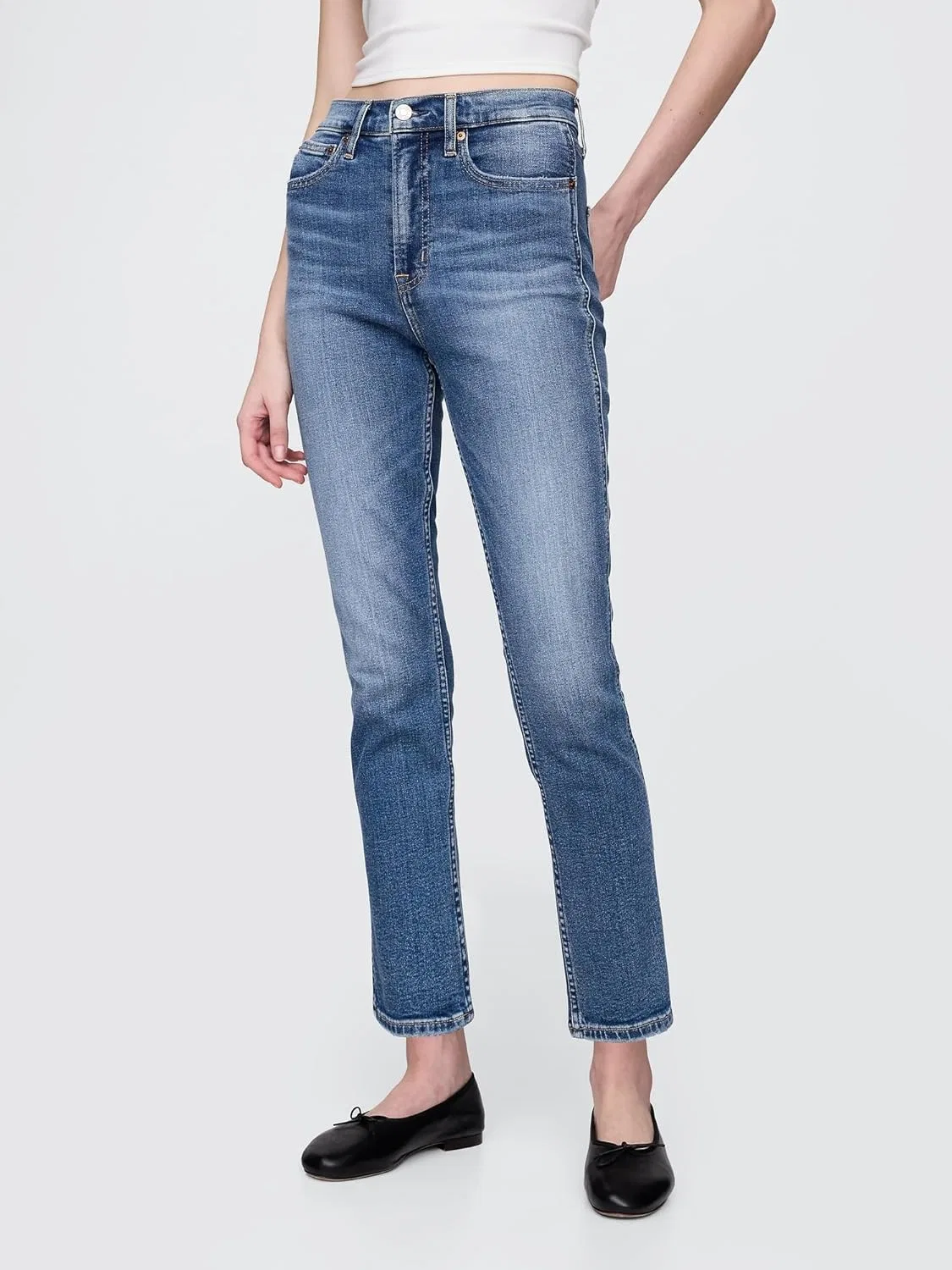 Джинсы высокие GAP Medium Indigo — фото 2