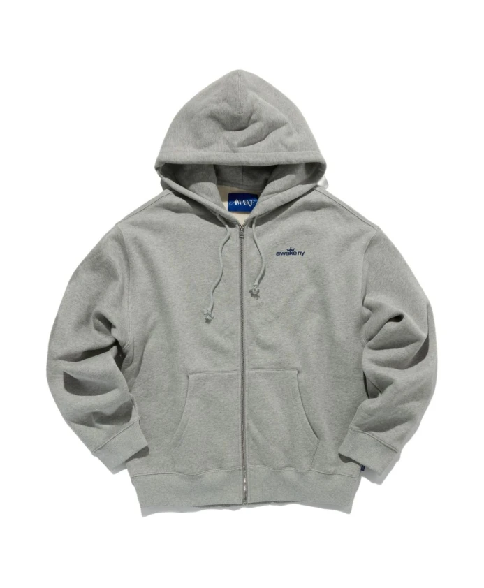 

Толстовка на молнии с логотипом Crown Awake Ny, серый