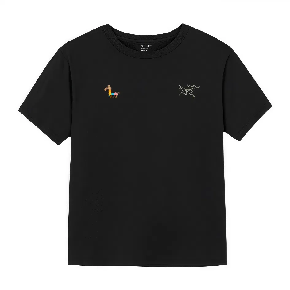 Футболка KRAGG Unisex Black/Black с круглым вырезом, прямой крой Arcteryx