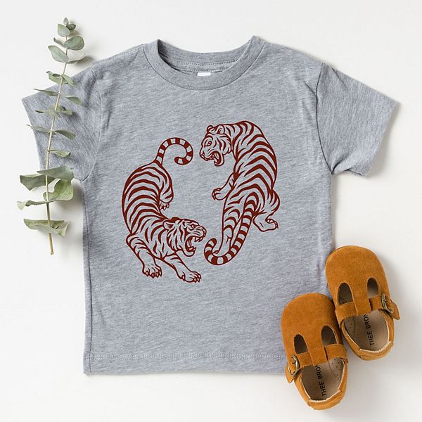 Футболка с принтом Two Tigers для малышей The Juniper Shop, Cream — фото 2