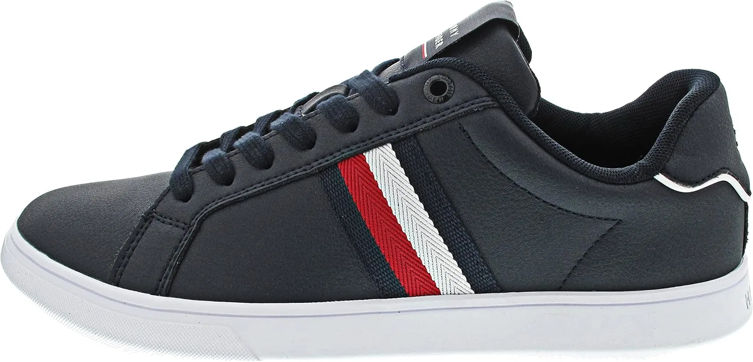 Мужские кроссовки Tommy Hilfiger Cupsole, корпоративные кожаные кроссовки с полосками, белые, размер 41 EU