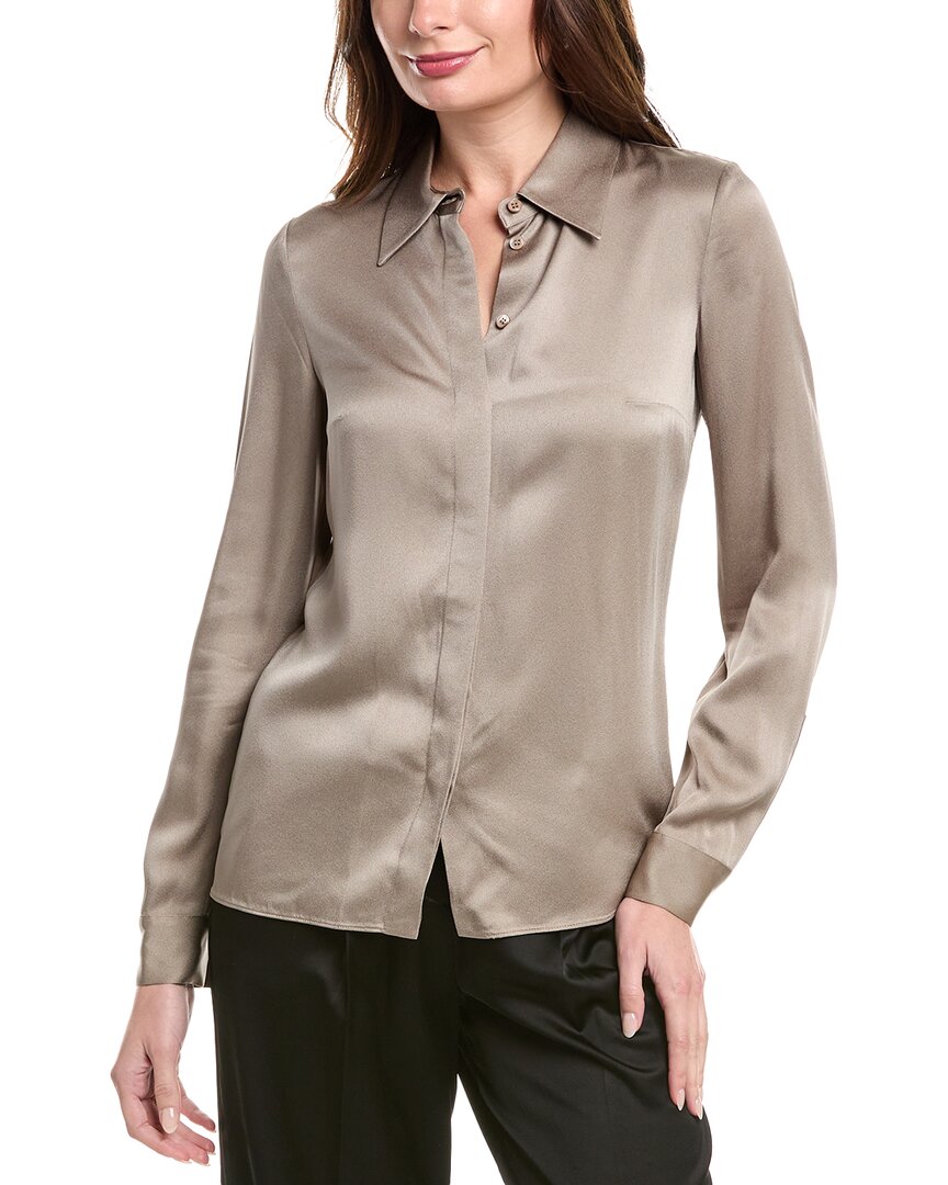 

Рубашка Hansen из коллекции Michael Kors Techno Charmeuse Michael Kors Collection, серо-коричневый
