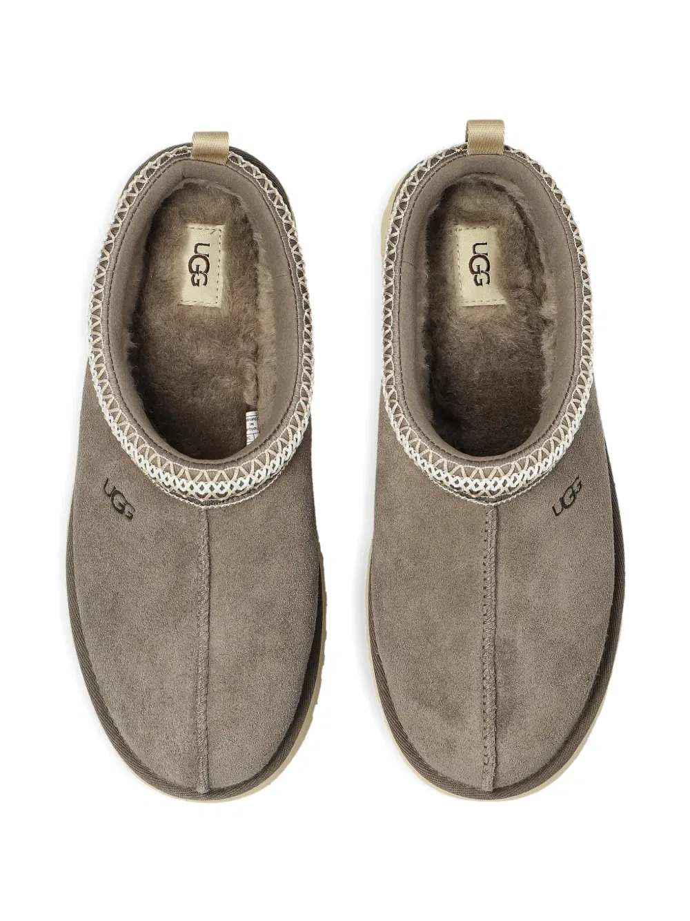 Плетеные замшевые сабо Ugg Kids, коричневый — фото 4