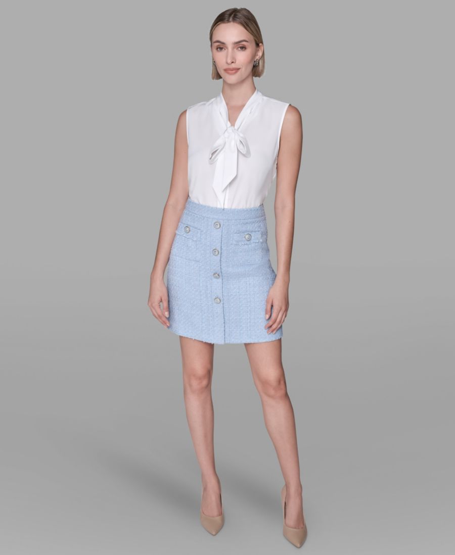 

Женская твидовая мини-юбка KARL LAGERFELD PARIS, Blue Aura