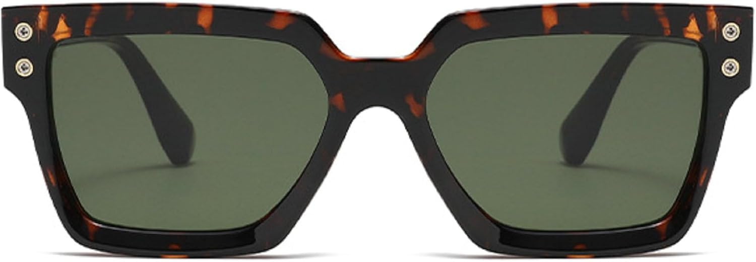 

Классические квадратные солнцезащитные очки для женщин, очки-пилот 2025, роскошные винтажные очки для вождения в большой оправе для мужчин, солнцезащитные очки UV400 mincl, Leopard Green