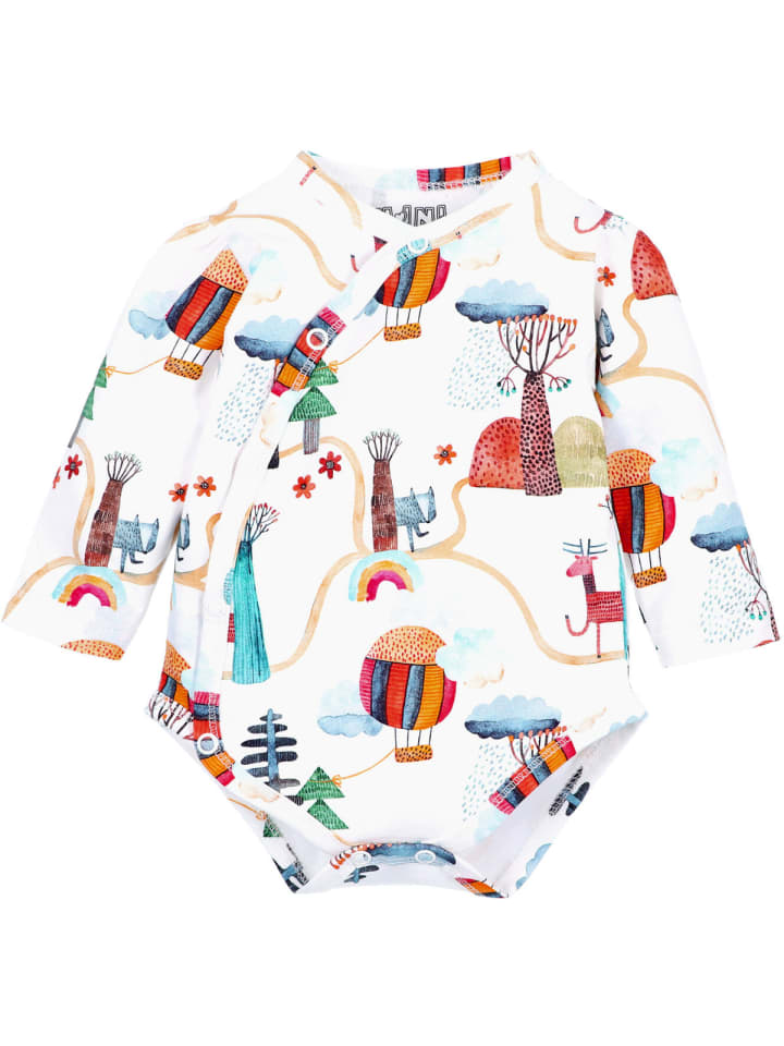 

Nini Боди с длинными рукавами в лесном пейзаже, белое