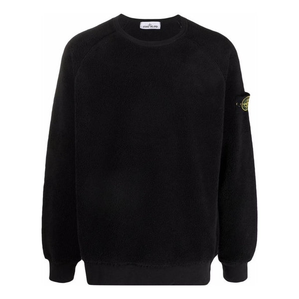 

Толстовка fleece crewneck sweatshirt 'black' Stone Island, черный