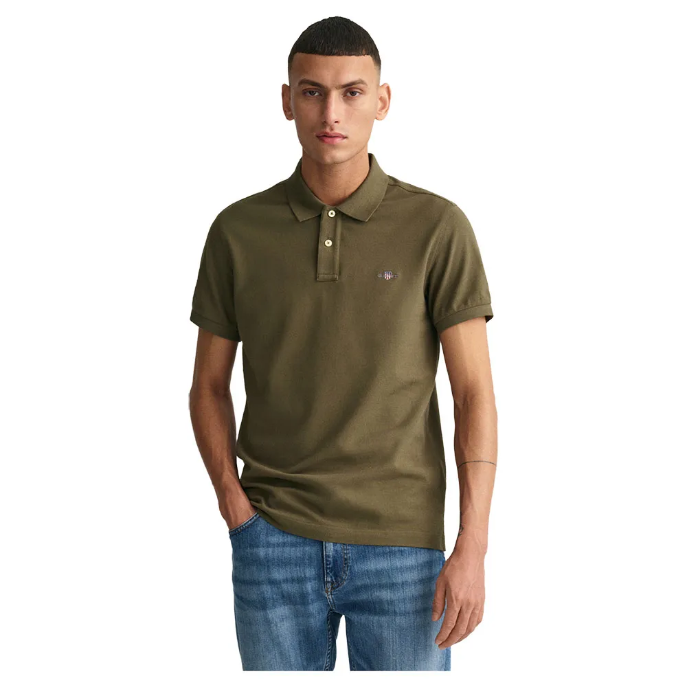 

Поло с коротким рукавом Gant Slim Shield, зеленый
