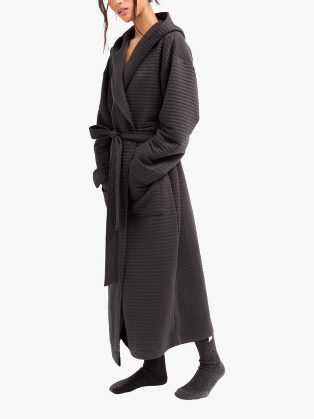 

Стеганый джемперовый халат с капюшоном Pretty You London, Charcoal