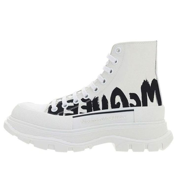 

Кроссовки tread slick logo printed sneakers 'white black' Alexander Mcqueen, белый