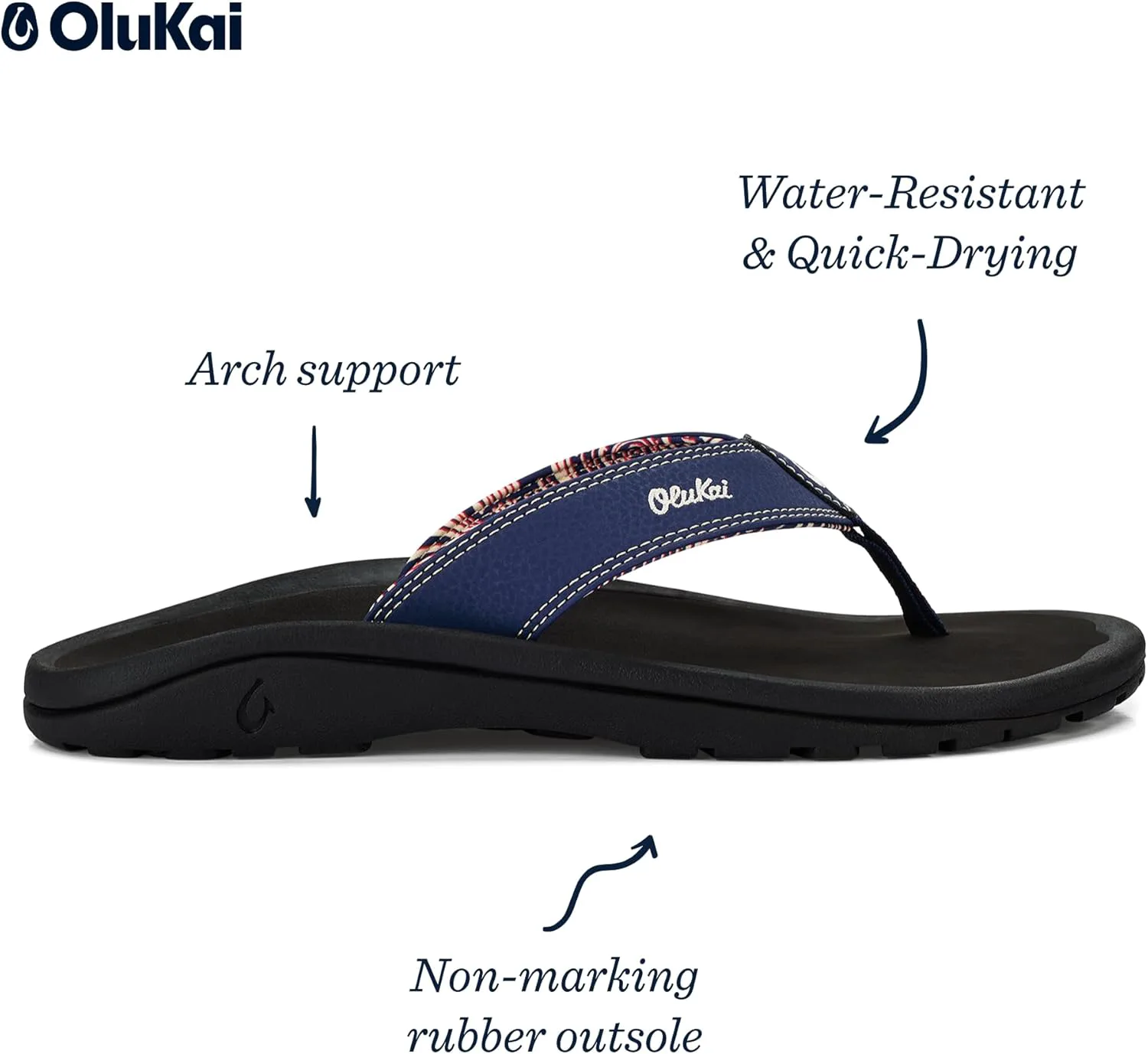 Шлепанцы OLUKAI mens Ohana, темно-синий — фото 4
