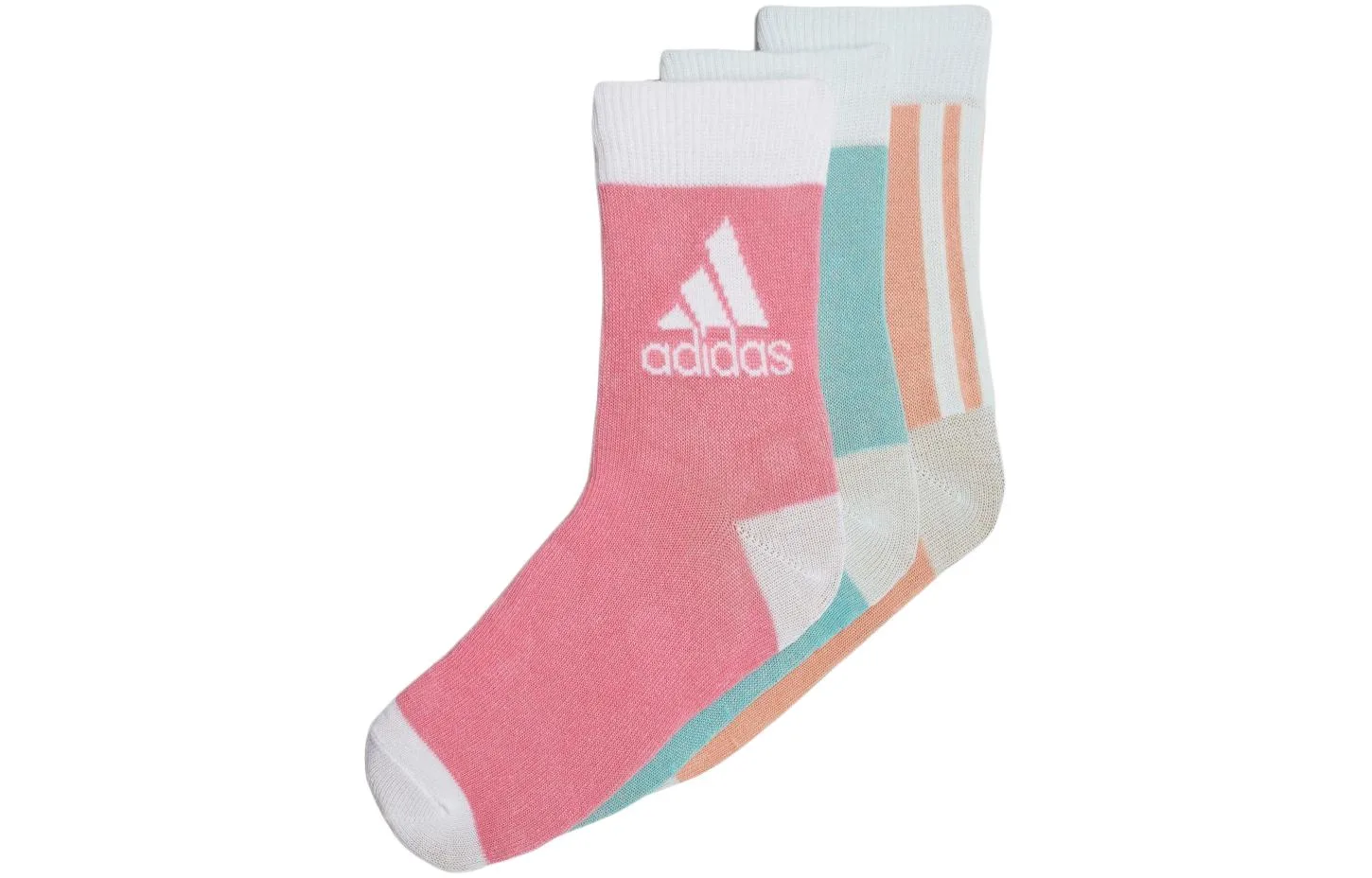 Детские носки Moderate Adidas, 3 Pack (Mint Green/Red Pink/Rose Red/White) — фото 3