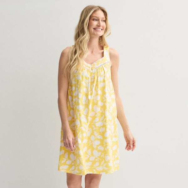

Женский хлопковый пижамный халат Croft & Barrow, цвет two tone lemon