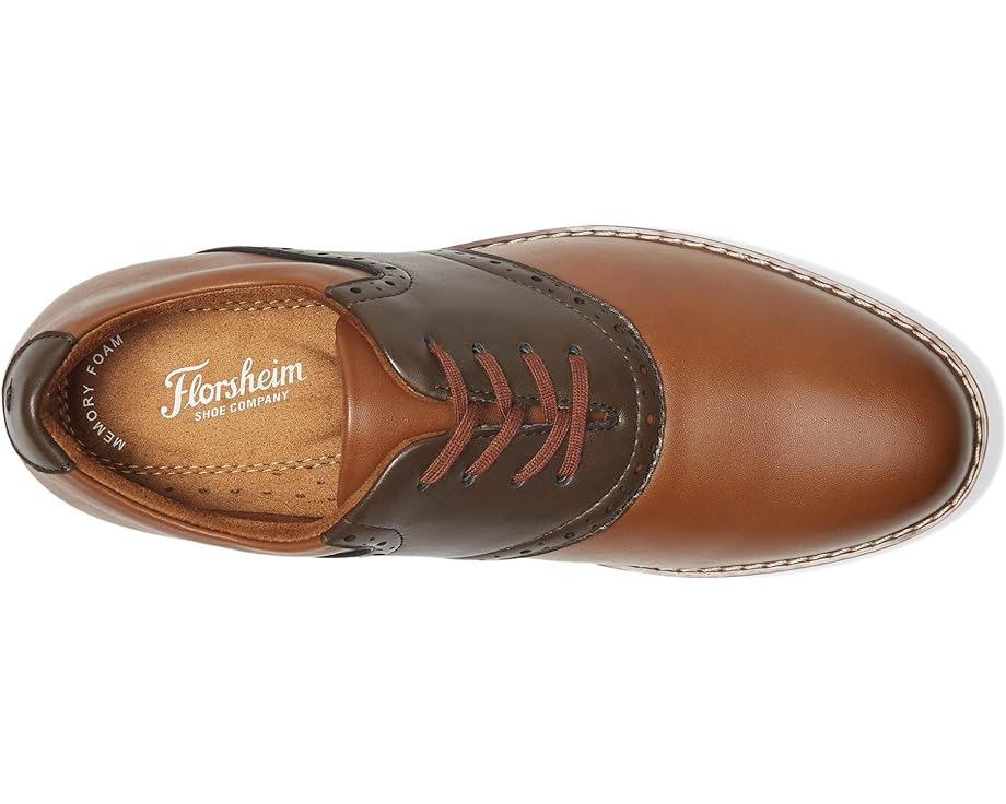 Мужские оксфорды Florsheim Kids Vibe Jr. Boys Plain Toe Saddle Shoe (Toddler/Little Kid/Big Kid), Cognac Multi — фото 2