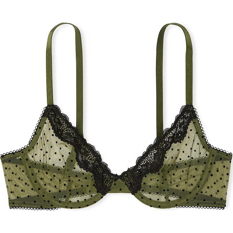 

Victoria's Secret Tease Unlined Demi Bra / Woodland Green