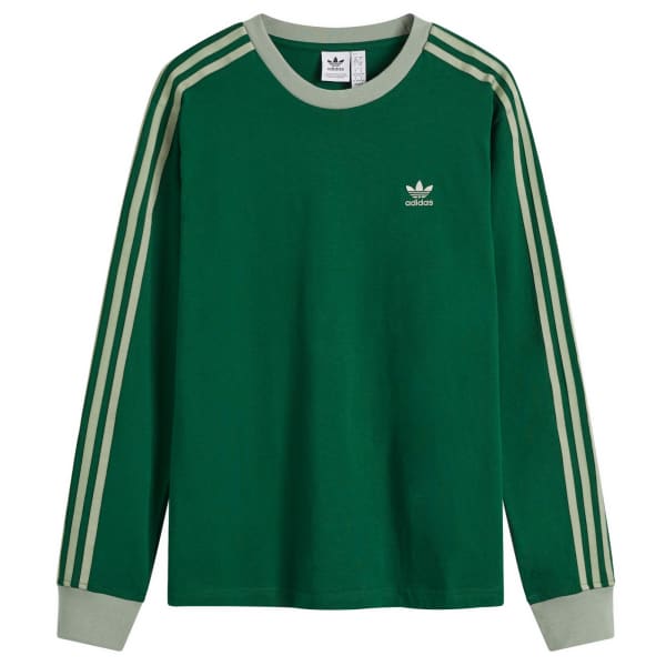 

Футболка с длинным рукавом и тремя полосками Adidas, зеленый