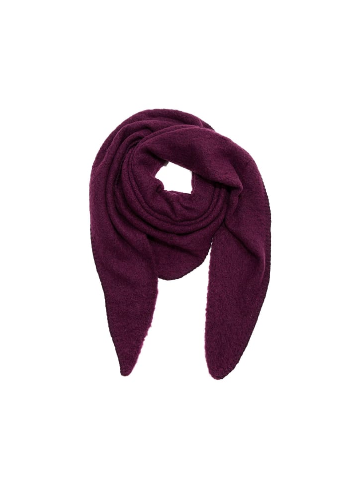 

Faera Уютный треугольный шарф из букле, винно-красного цвета