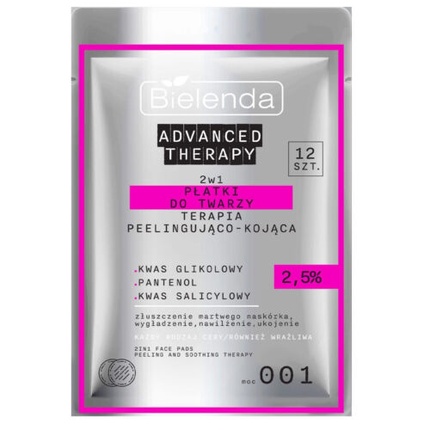 

Подушечки для лица Advanced Therapy 2in1 пилинг и успокаивающая терапия Bielenda