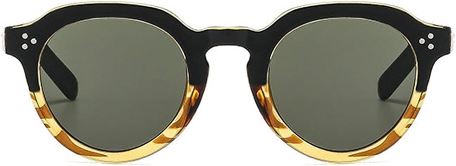 

Солнцезащитные очки Helena Retro Round для женщин и мужчин, классические дизайнерские винтажные солнцезащитные очки с заклепками, черные, для активного отдыха, с защитой от УФ-излучения UV400, C3