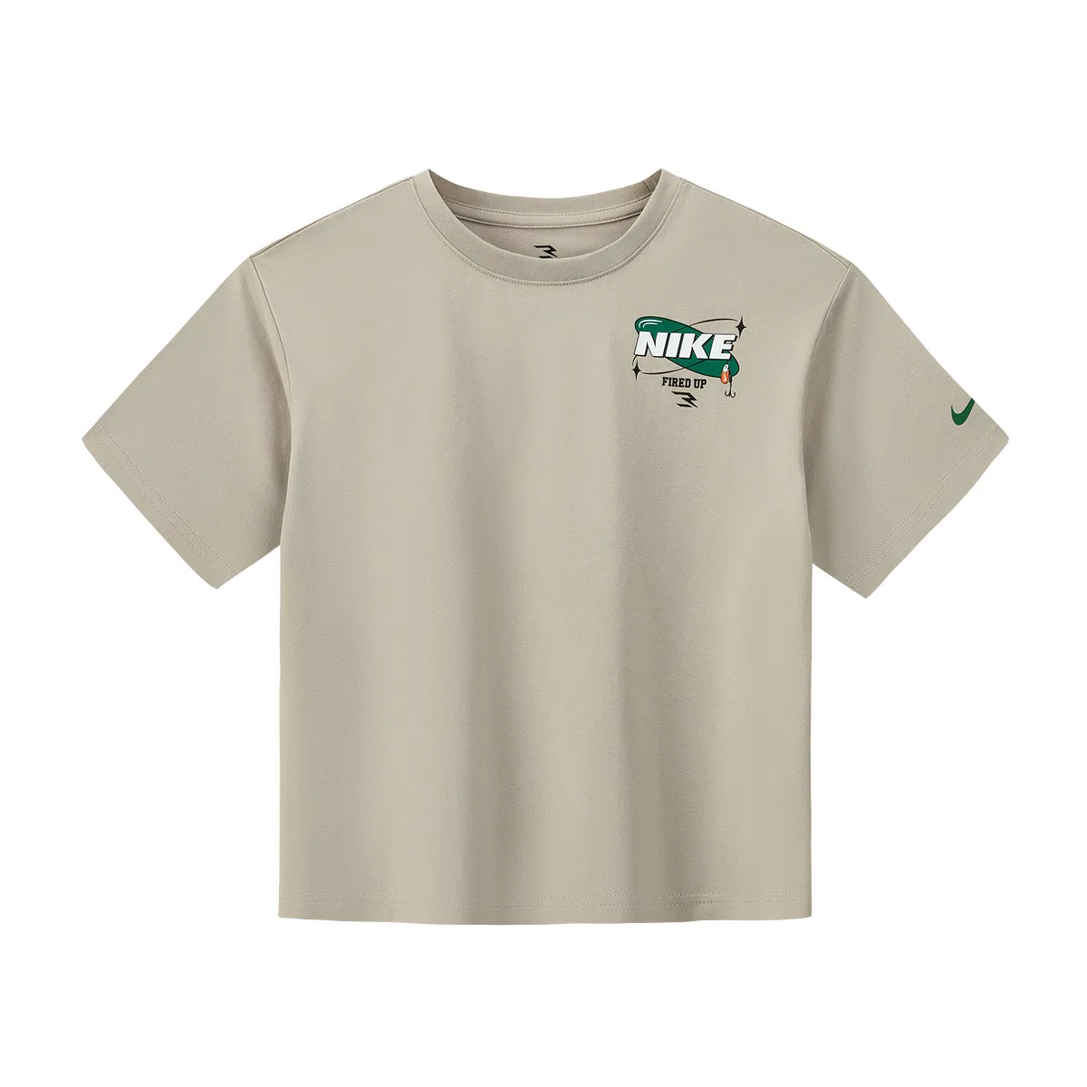 Футболка детская 3Brand с коротким рукавом, летняя Nike, Feather Gray Coffee