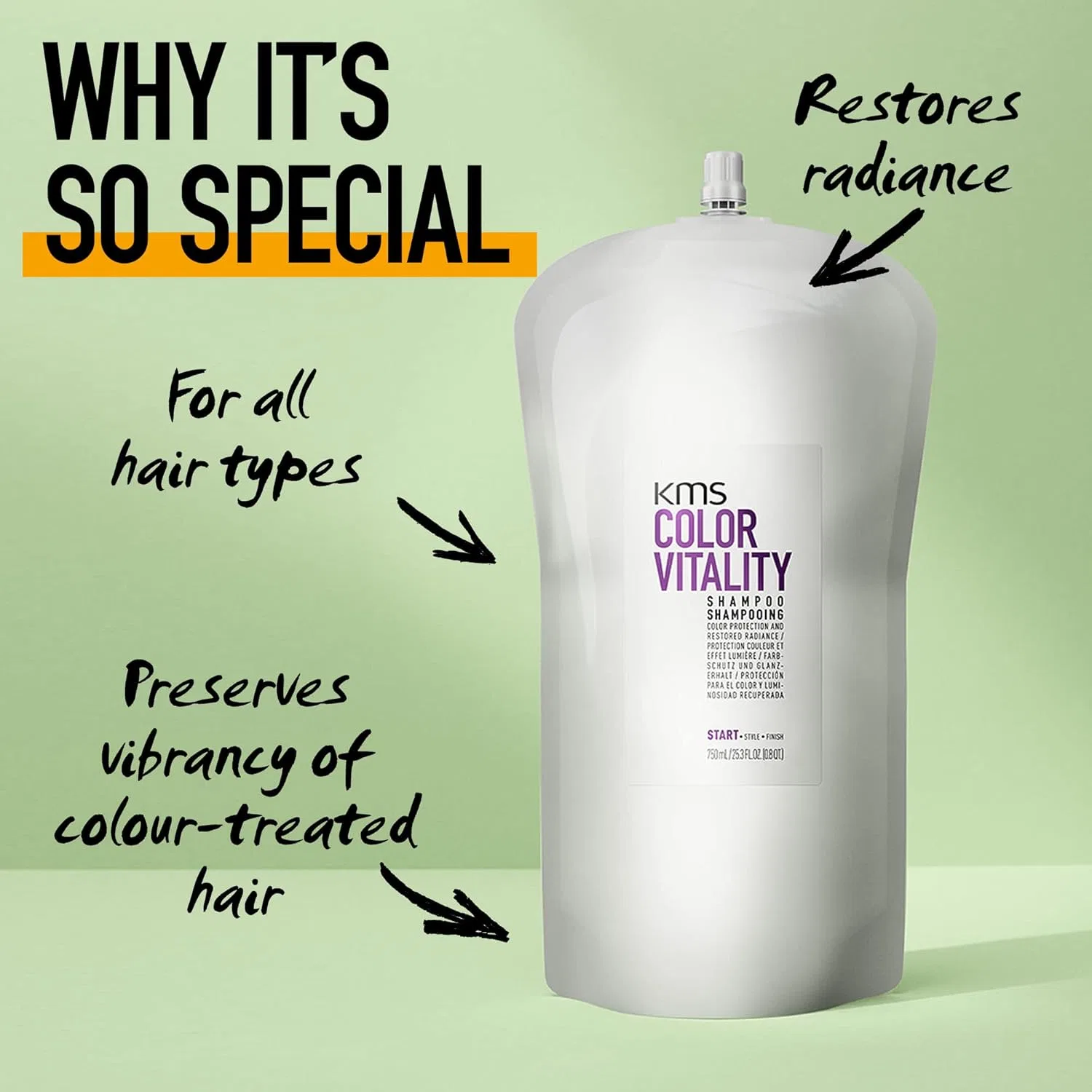 Шампунь KMS ColorVitality Refill для окрашенных волос, 750 мл Kms — фото 2
