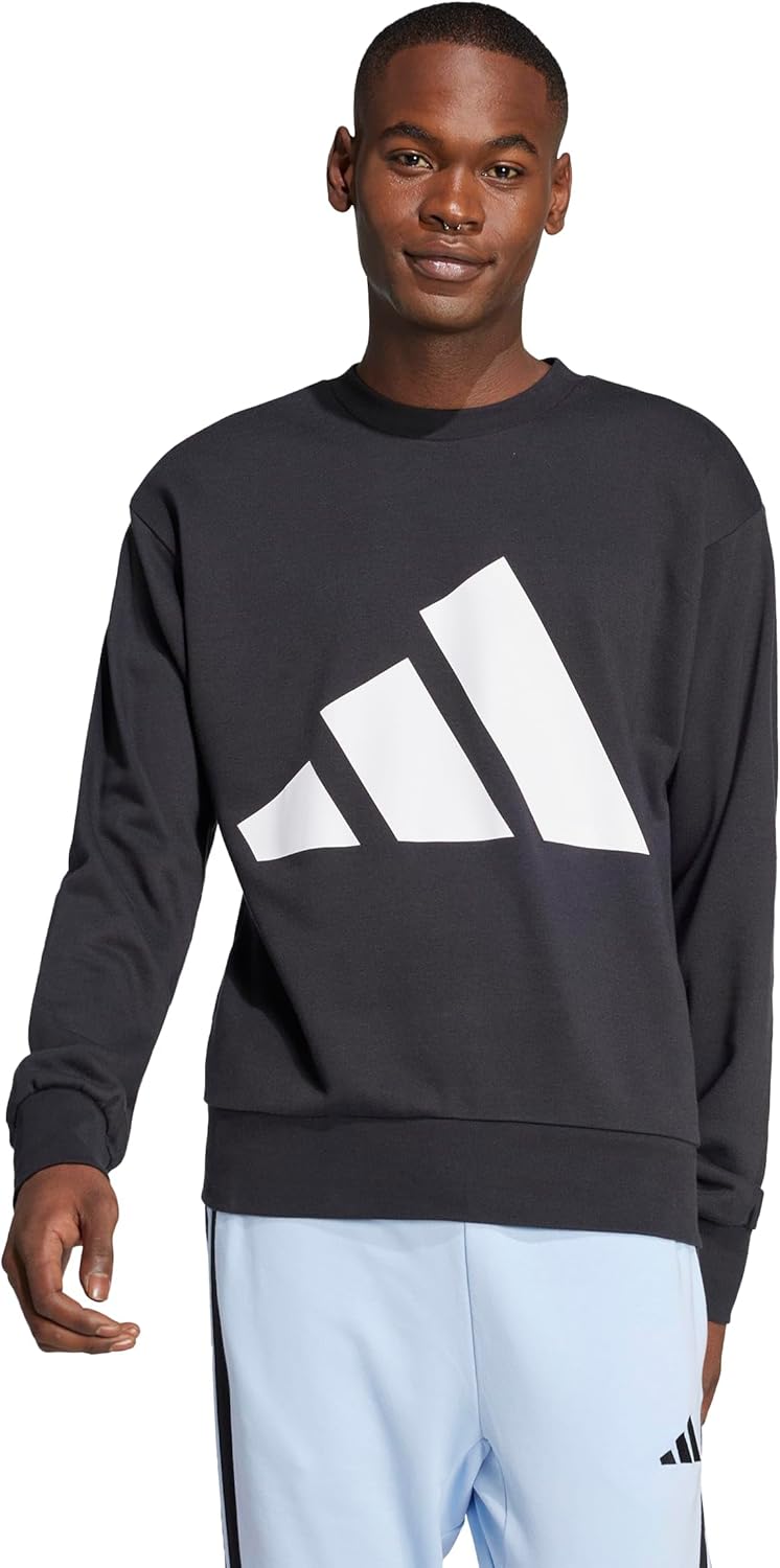 

Толстовка Sweat Essentials Big Logo из французского махрового трикотажа, модель KRG04, мужская Adidas, черно-белый, Черный, Толстовка Sweat Essentials Big Logo из французского махрового трикотажа, модель KRG04, мужская Adidas, черно-белый