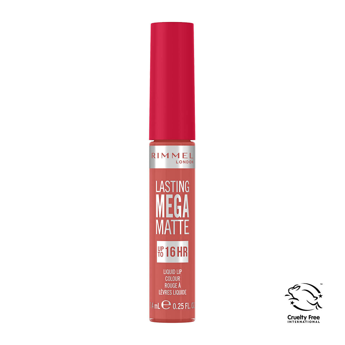 

Стойкая матовая жидкая помада 600 коралловый дерзкий Rimmel Lasting Mega Matte, 7,4 мл