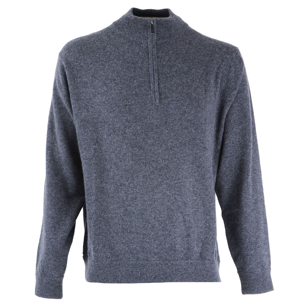 

Мужской кашемировый свитер Alashan с воротником-стойкой и застежкой-молнией на четверть длины., Graphite