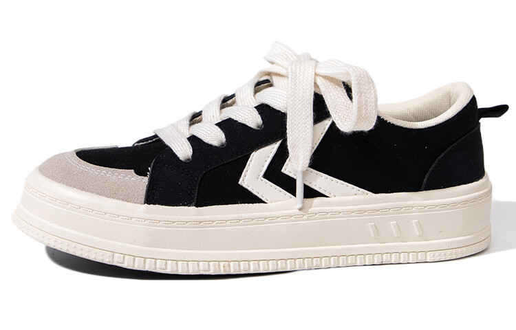 

Холщовые кеды женские низкие черный/бежевый Feiyue