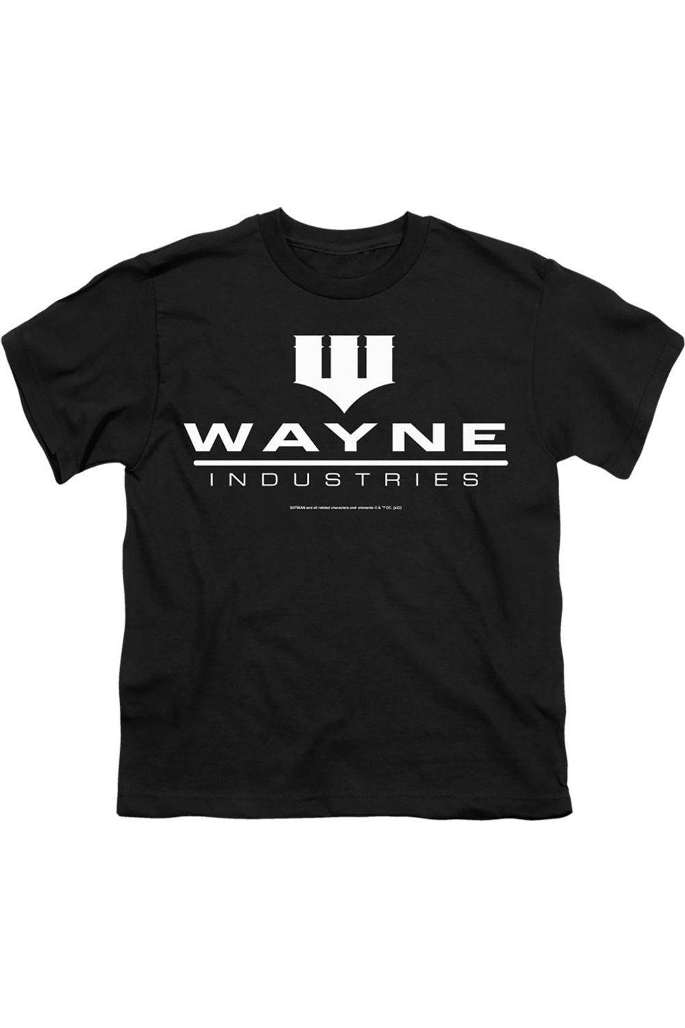 

Футболка с коротким рукавом для детей с логотипом Batman Wayne на черном фоне Gildan