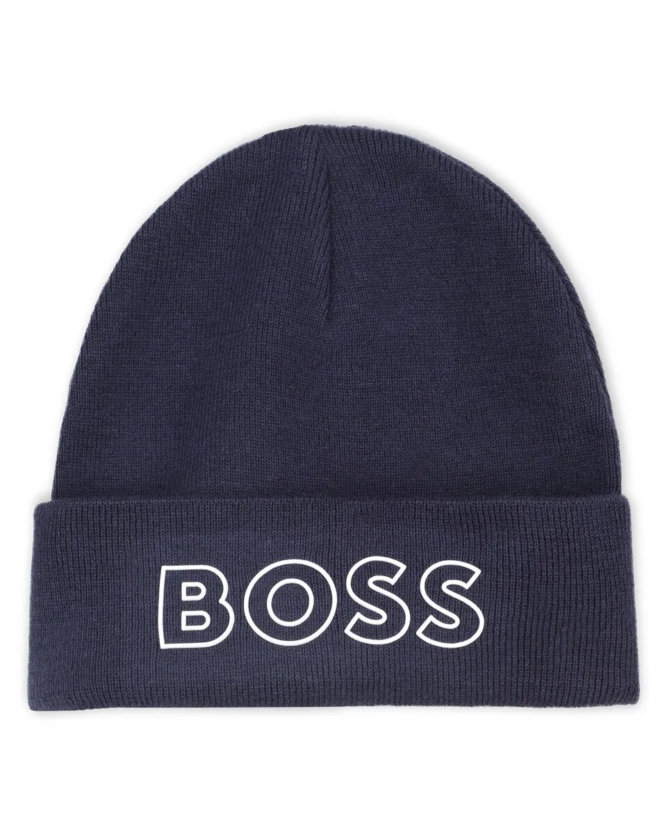 

Детская шапка из полиэстера BOSS Kidswear, темно-синий