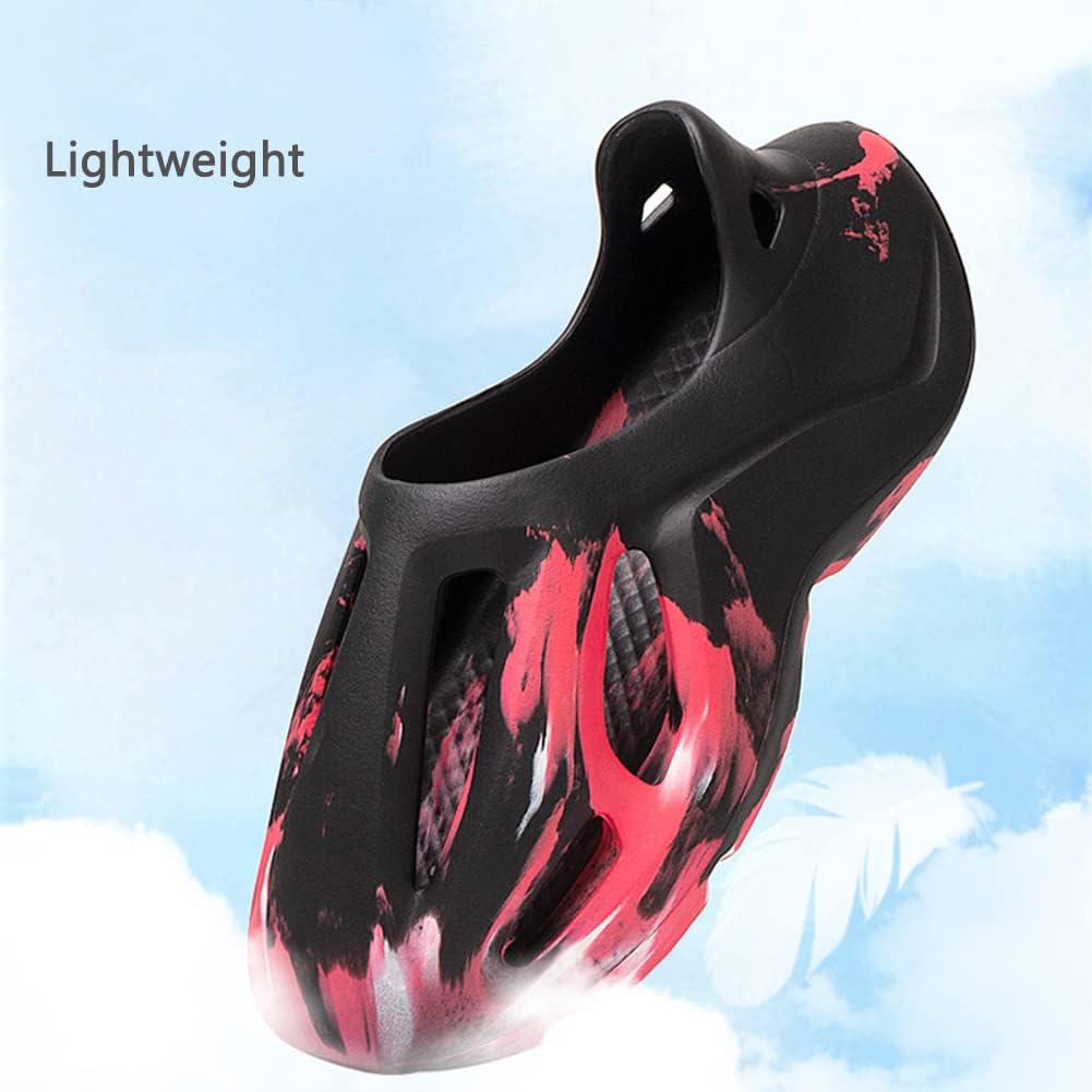 Кроссовки vioxthak Foam Runner, слайдеры Cloud, шлепанцы-подушки, спортивная обувь, нескользящая, легкая, для ходьбы, модная, для улицы и дома, летние пляжные сандалии для женщин и мужчин, черный/красный — фото 4
