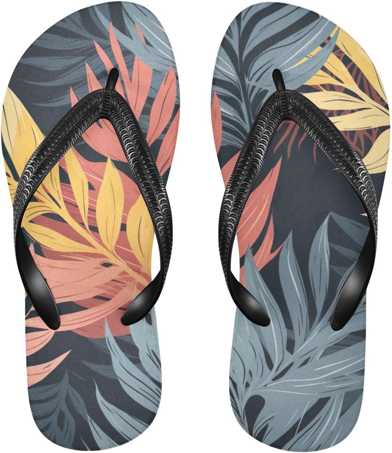 

Пляжные летние сандалии на пальцах Palm Leaf с тропическим цветным принтом для женщин и мужчин, для душа Kfbe